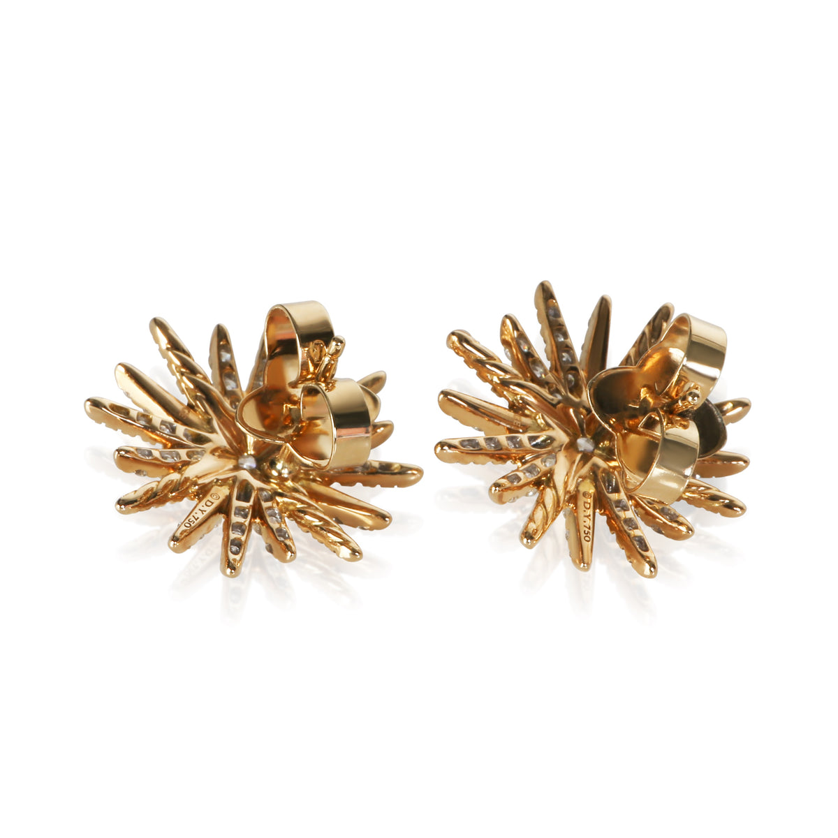 David Yurman Yellow Gold Diamond Starburst Earrings 4
