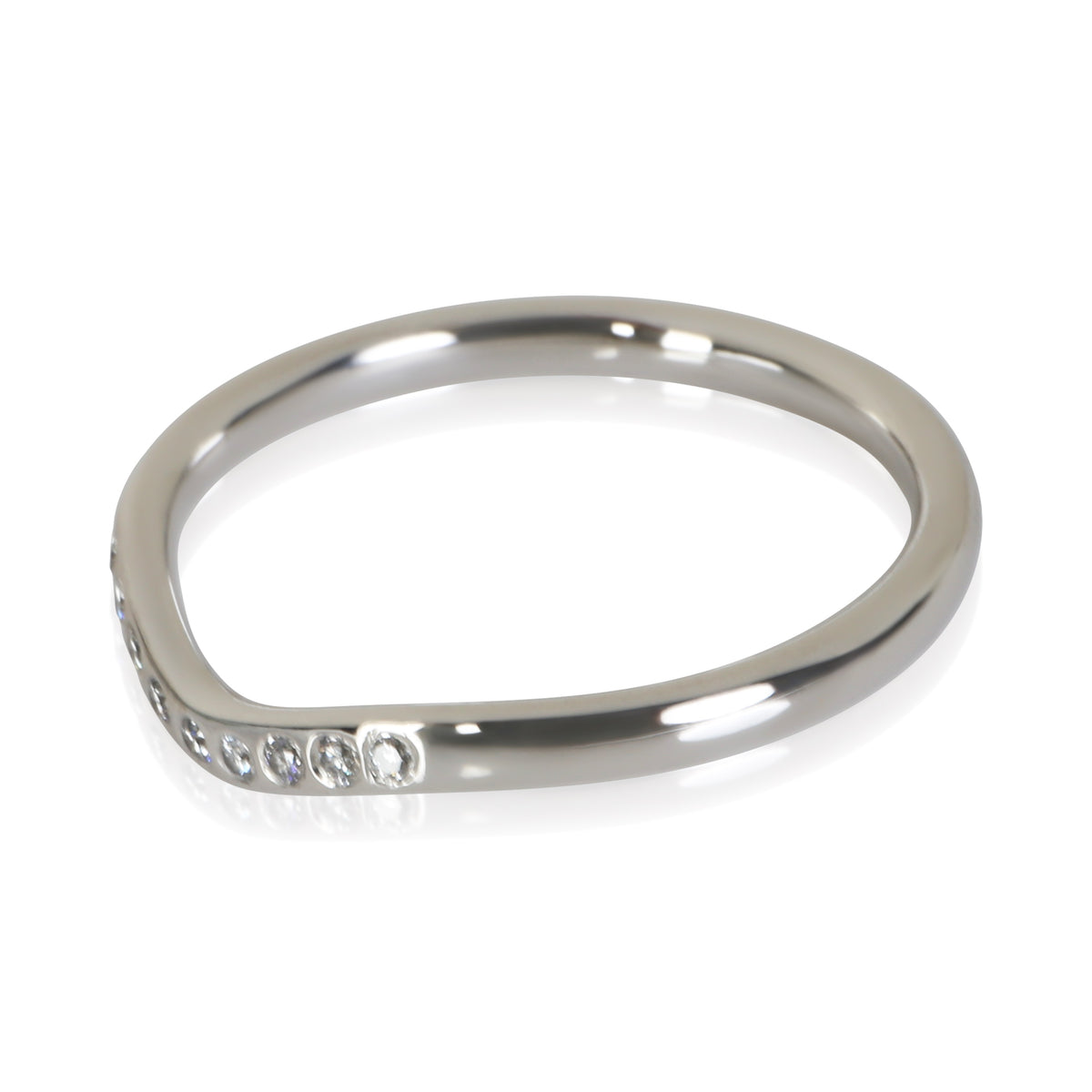 Tiffany & Co. Platinum Diamond Elsa Peretti Curved Ring 2