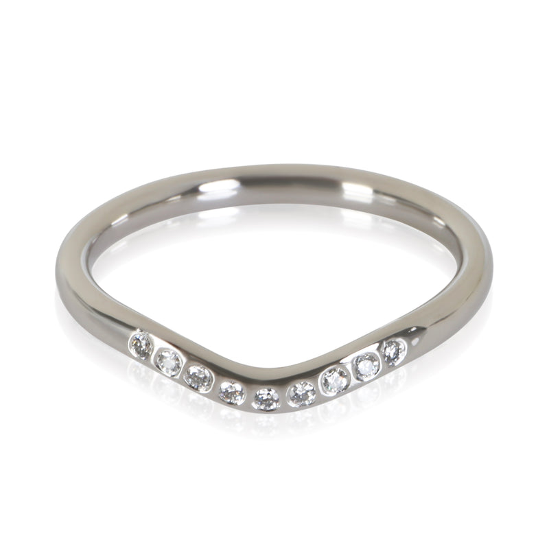 Tiffany & Co. Platinum Diamond Elsa Peretti Curved Ring fv