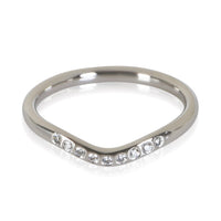 Tiffany & Co. Platinum Diamond Elsa Peretti Curved Ring fv