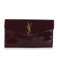 Saint Laurent Burgundy Patent Uptown Pouch Handbag fv