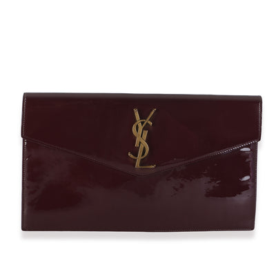 Saint Laurent Burgundy Patent Uptown Pouch Handbag id