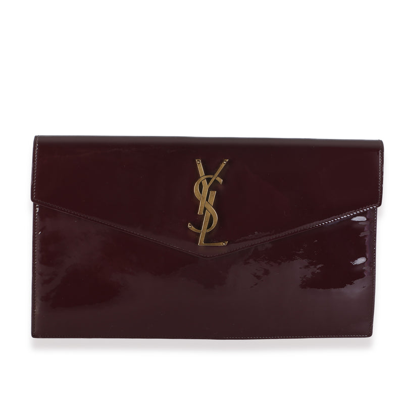 Saint Laurent Burgundy Patent Uptown Pouch Handbag id