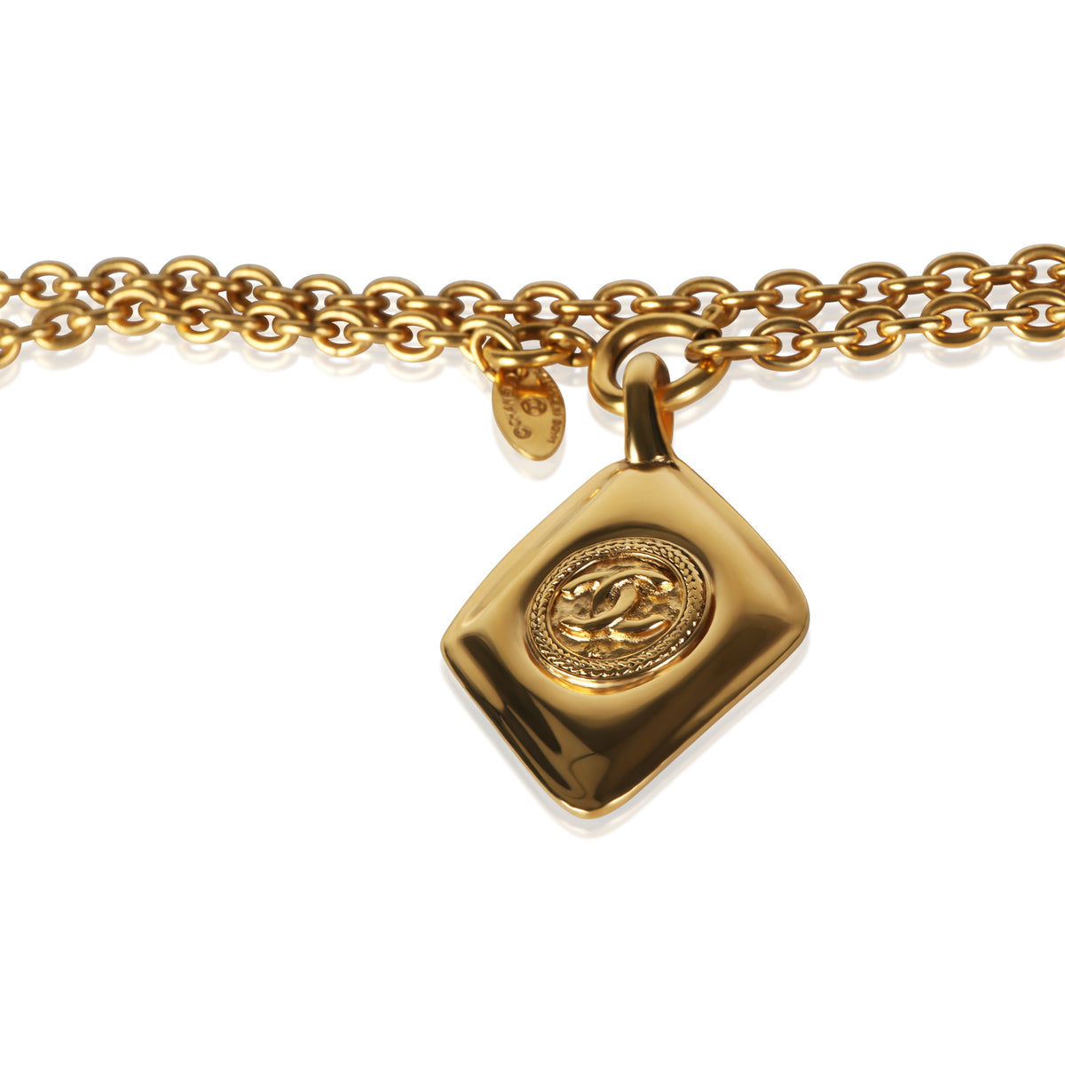 Chanel Gold Plated Vintage CC Pendant 2