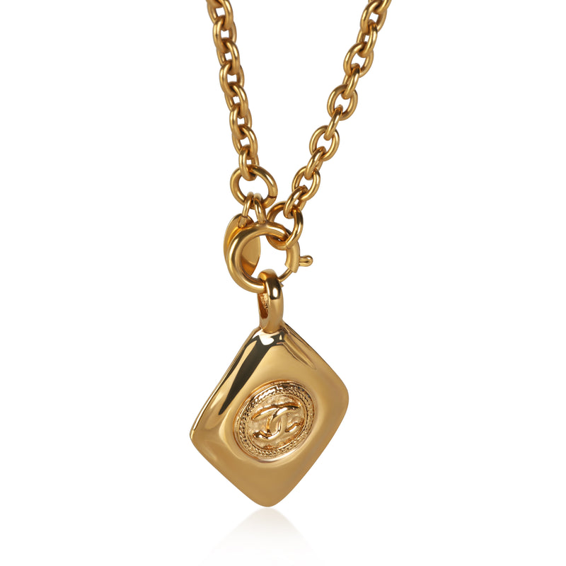 Chanel Gold Plated Vintage CC Pendant fv
