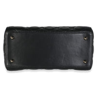 Christian Dior Black Lambskin Cannage Medium Lady Dior Handbag 6