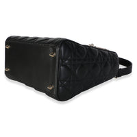 Christian Dior Black Lambskin Cannage Medium Lady Dior Handbag 7