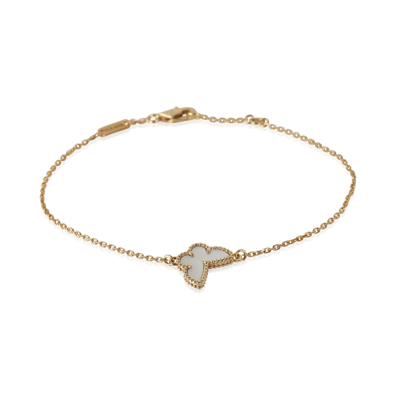 Van Cleef & Arpels Yellow Gold Mother Of Pearl Sweet Butterflies Bracelet fv