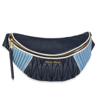 Miu Miu Blue Bicolor Rider Matelassé Belt Bag Handbag id