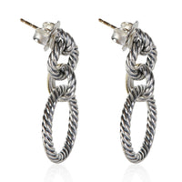 David Yurman Yellow Gold & Sterling Silver Circle Drop Earrings 2