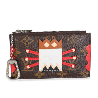 Louis Vuitton Red Multicolor Monogram Canvas Tribal Mask Key Pouch Wallet id