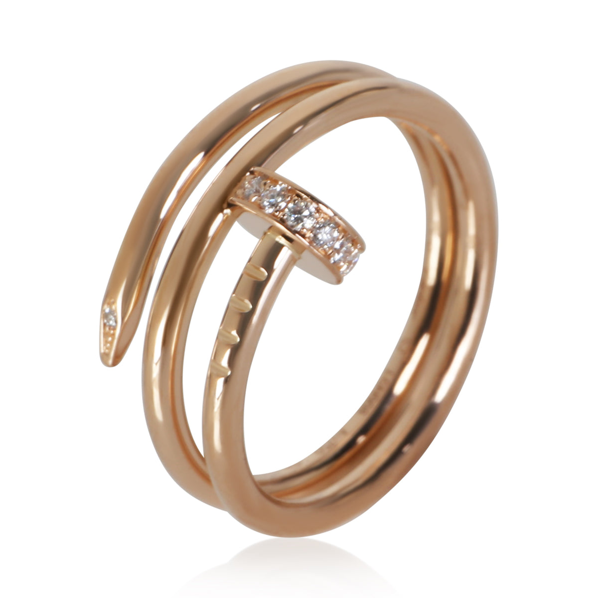 Cartier Rose Gold Diamond Juste Un Clou Double Ring 4