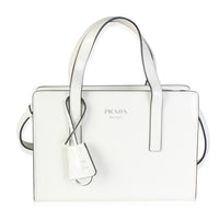 Prada White Spazzolato Mini Re Edition 1995 Double Handle Bag Handbag id