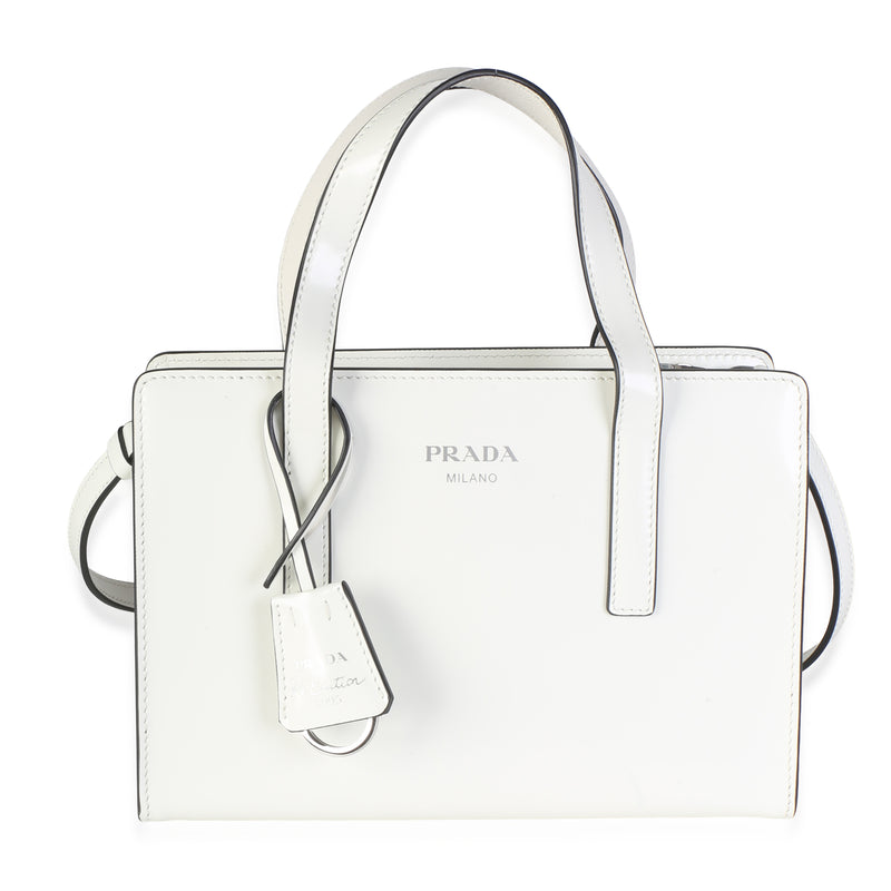 Prada White Spazzolato Mini Re Edition 1995 Double Handle Bag Handbag id