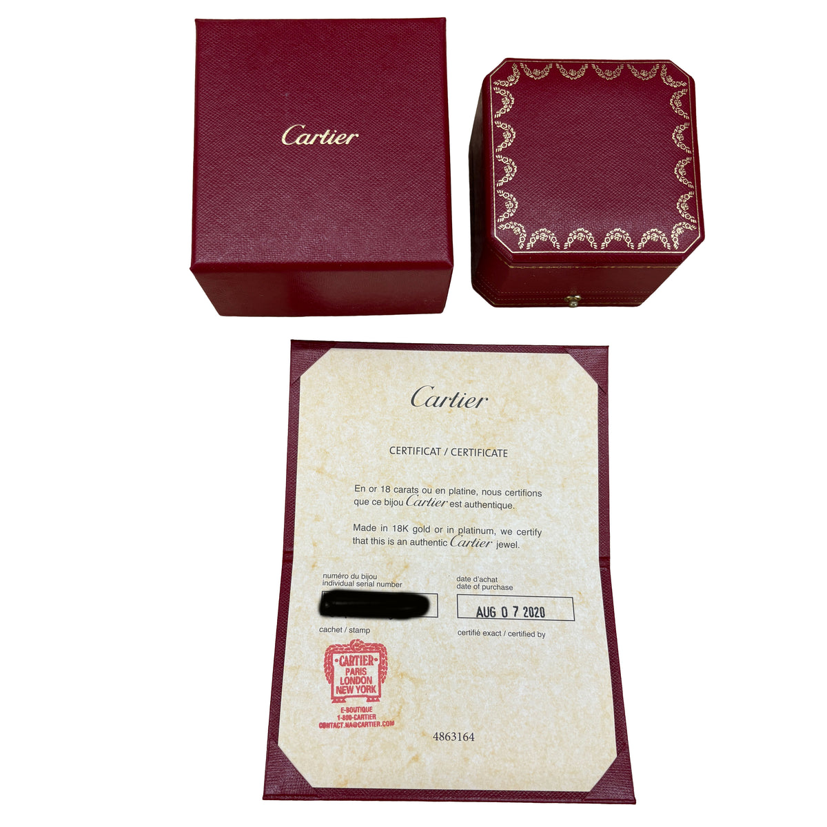 Cartier Platinum Diamond 1895 Band box