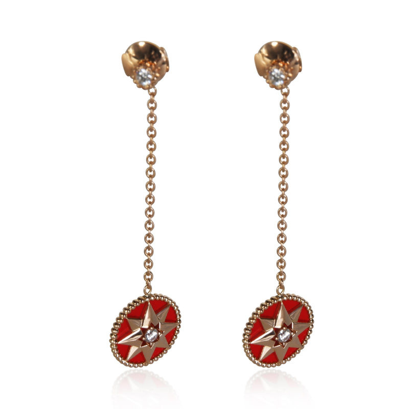 Christian Dior Rose Gold Diamond Rose Des Vents Earrings fv