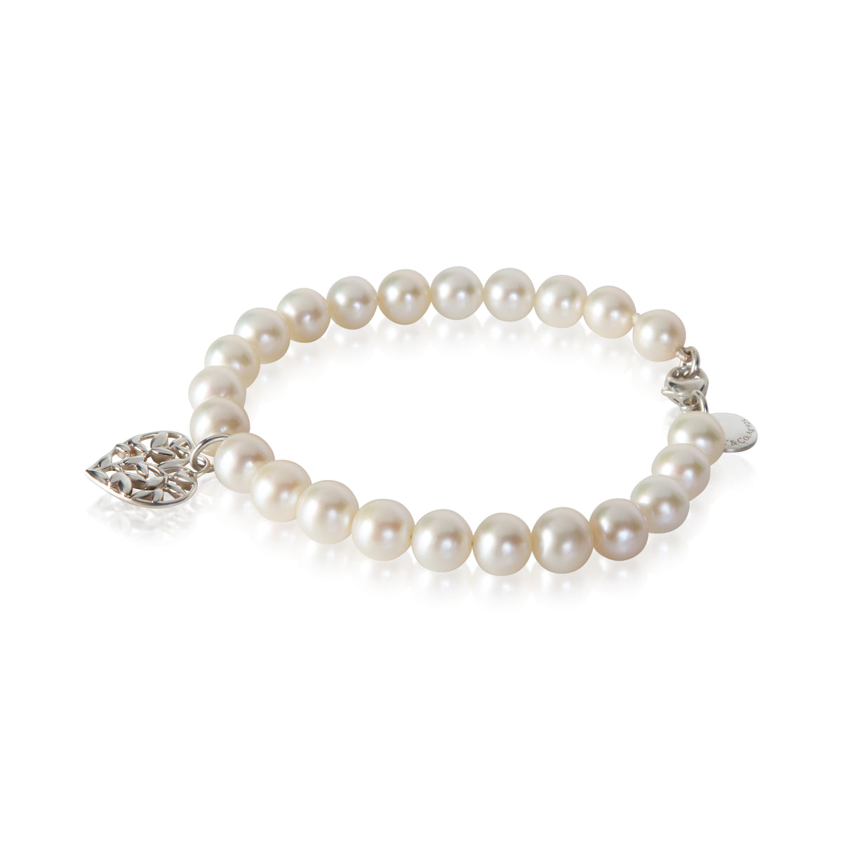 Tiffany & Co. Sterling Silver Pearl Paloma Picasso Olive Leaf Bracelet 2