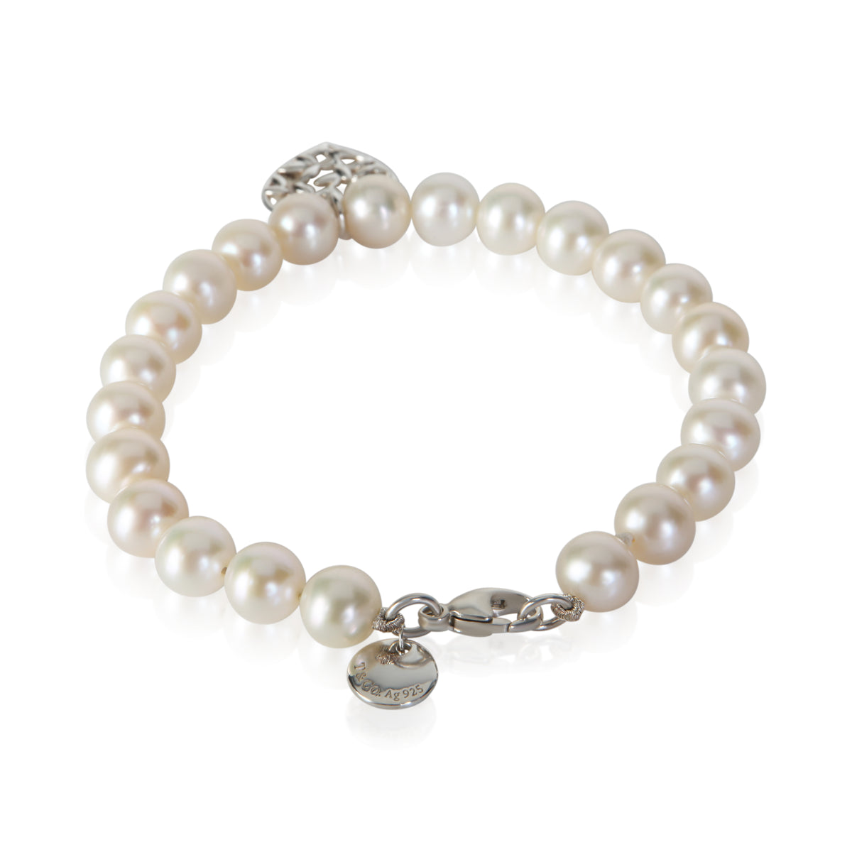 Tiffany & Co. Sterling Silver Pearl Paloma Picasso Olive Leaf Bracelet 3