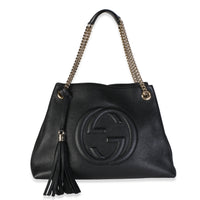 Gucci Black Pebbled Calfskin Medium Soho Chain Shoulder Bag Handbag id
