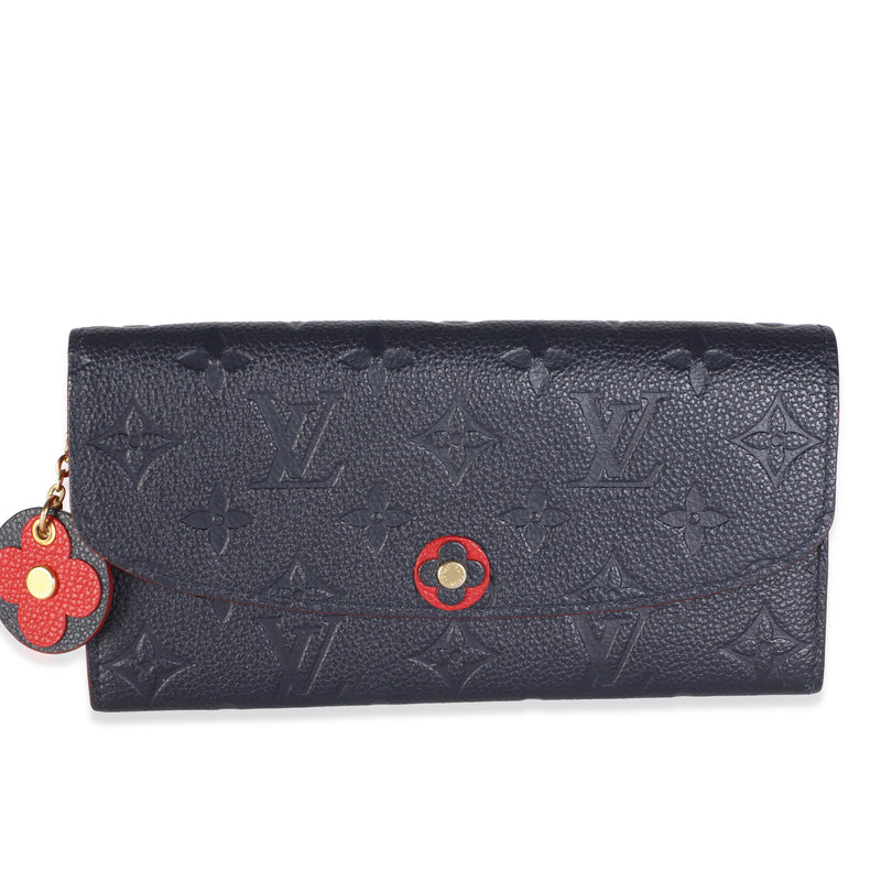 Louis Vuitton Marine Rouge Monogram Empreinte Bloom Flower Emilie Wallet Wallet id