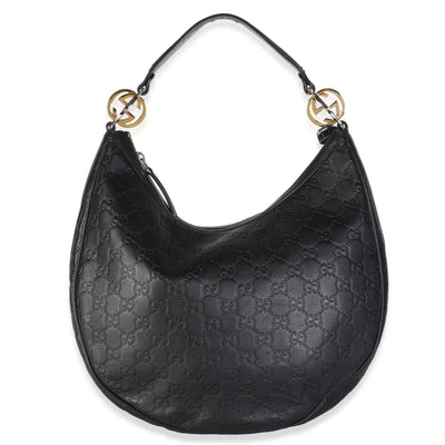 Gucci Black GG ssima Calfskin Twins Hobo Handbag id