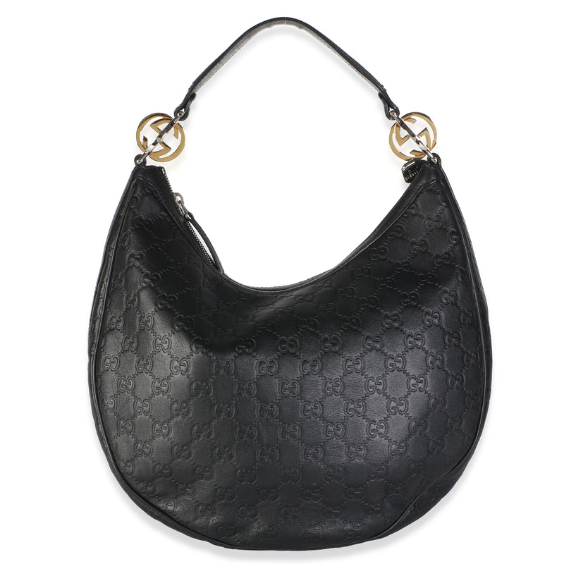 Gucci Black GG ssima Calfskin Twins Hobo Handbag id