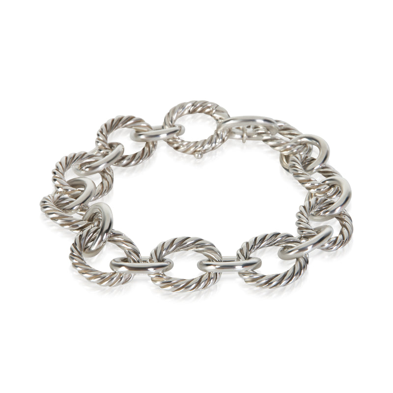 David Yurman Sterling Silver Oval Link Bracelet fv