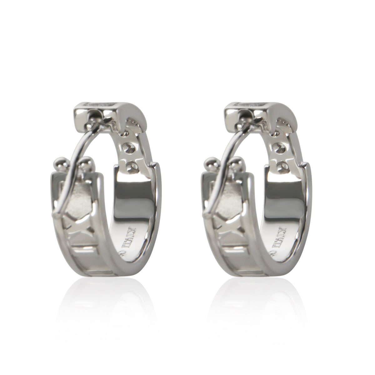 Tiffany & Co. White Gold Diamond Atlas Hoop Earrings 3