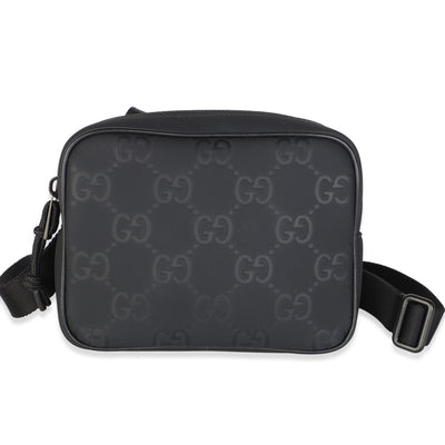 Gucci Black GG Matte Rubber Effect Edge Mini Crossbody Handbag id