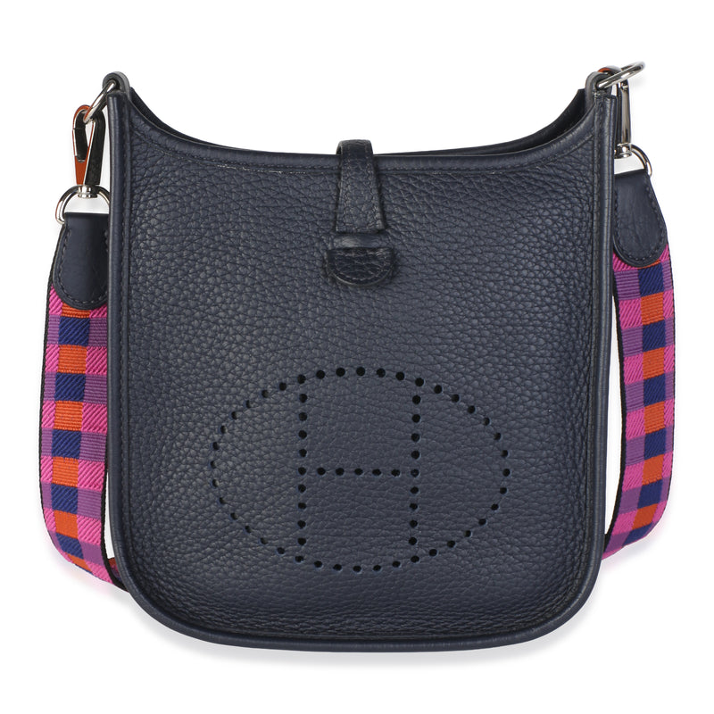 Hermès Bleu Nuit Clemence Bleu Saphir Anemone Maxi Quadrille Mini Evelyne TPM 16 Handbag fv