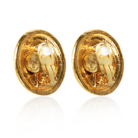 Chanel Gold Plated Vintage CC Button Earrings 3