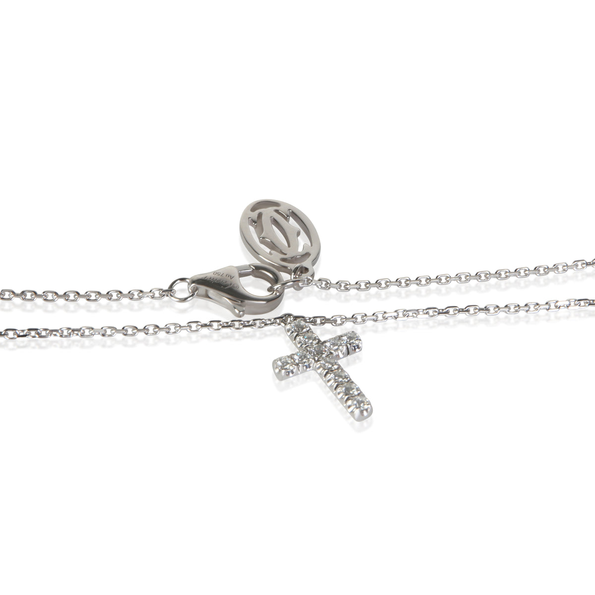 Cartier White Gold Diamond Symbols Cross Pendant 2