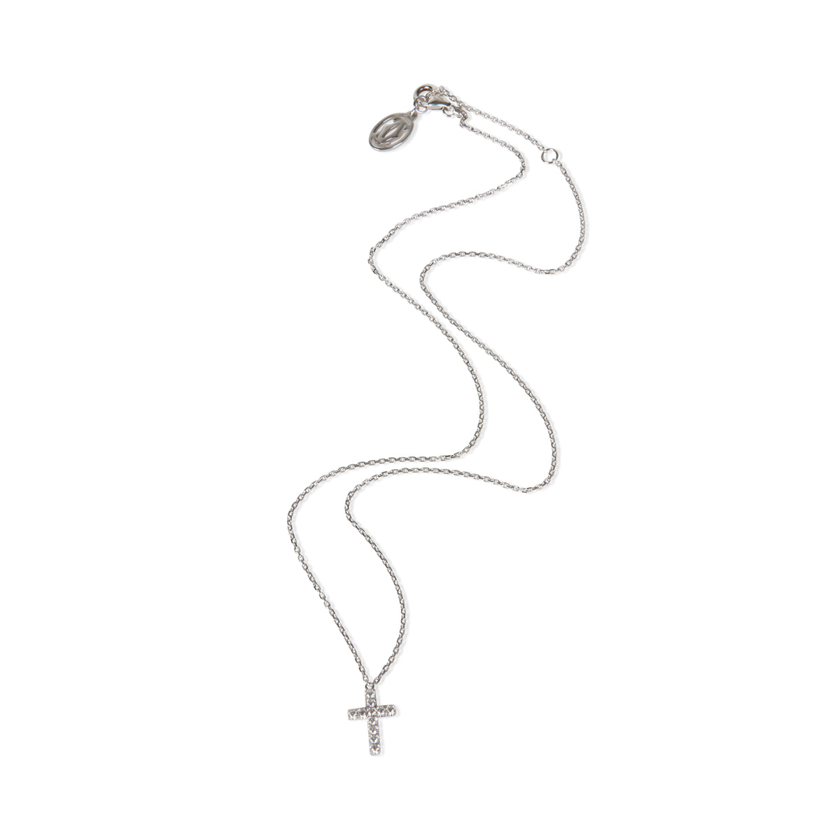 Cartier White Gold Diamond Symbols Cross Pendant 3