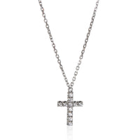 Cartier White Gold Diamond Symbols Cross Pendant fv