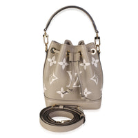 Louis Vuitton Tourterelle Creme Empreinte Monogram Giant Nano Noe Handbag id