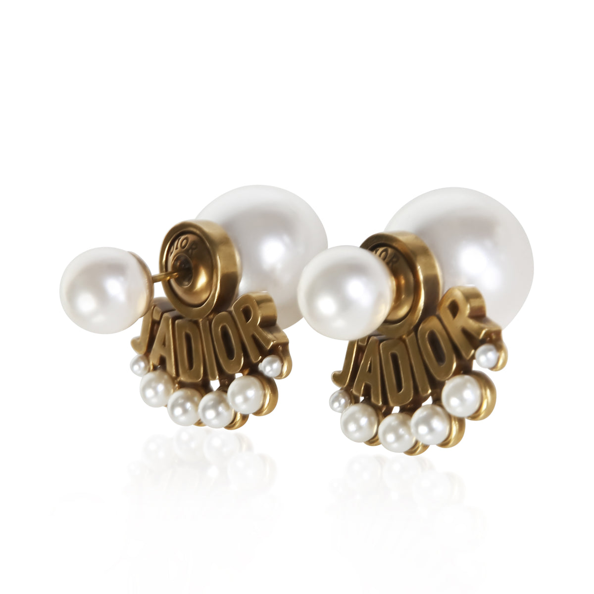 Christian Dior Gold Plated Faux Pearl Tribal J'Adior Drop Earrings 2
