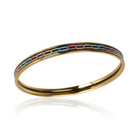 Hermès Gold Plated Extra Narrow Enamel Bracelet 4