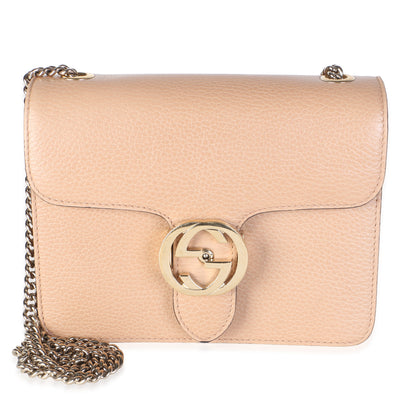 Gucci Dark Beige Dollar Calfskin Interlocking G Small Bag Handbag id