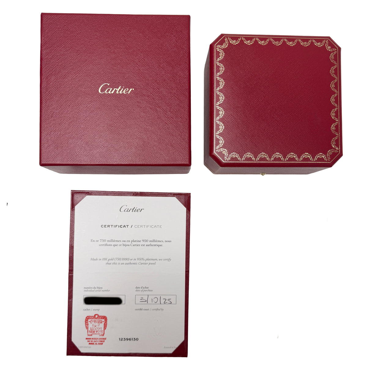 Cartier White Gold Love Bracelet box