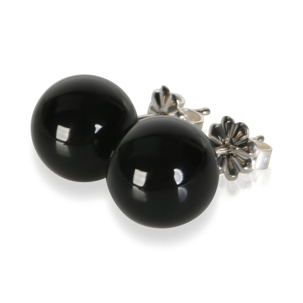 Tiffany & Co. Sterling Silver Onyx Earrings 2