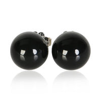 Tiffany & Co. Sterling Silver Onyx Earrings fv