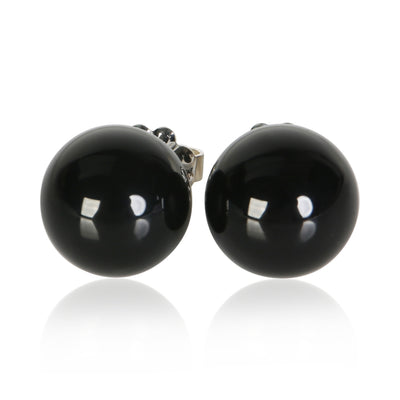 Tiffany & Co. Sterling Silver Onyx Earrings fv