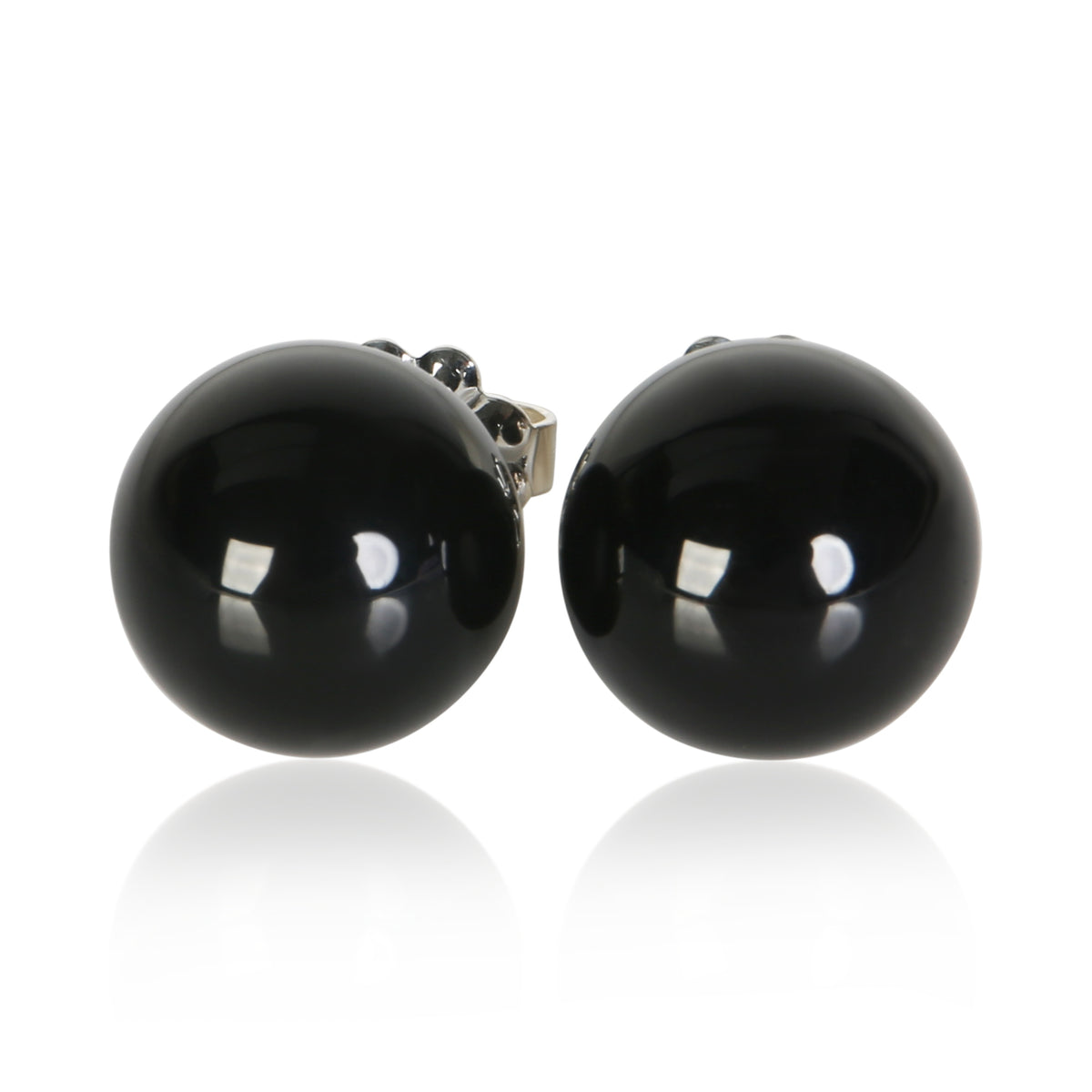 Tiffany & Co. Sterling Silver Onyx Earrings fv