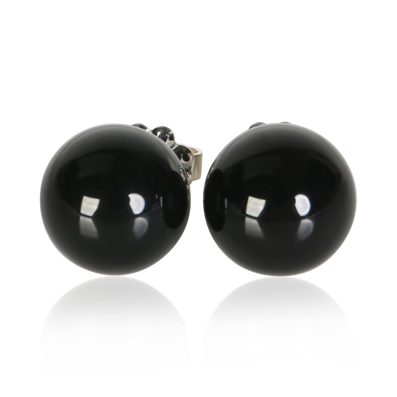 Tiffany & Co. Sterling Silver Onyx Earrings fv