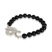 Tiffany & Co. Sterling Silver Onyx Toggle Bracelet 2