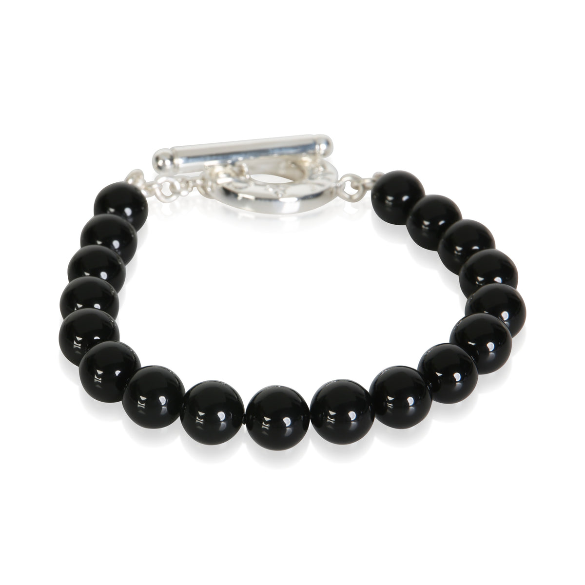 Tiffany & Co. Sterling Silver Onyx Toggle Bracelet 3