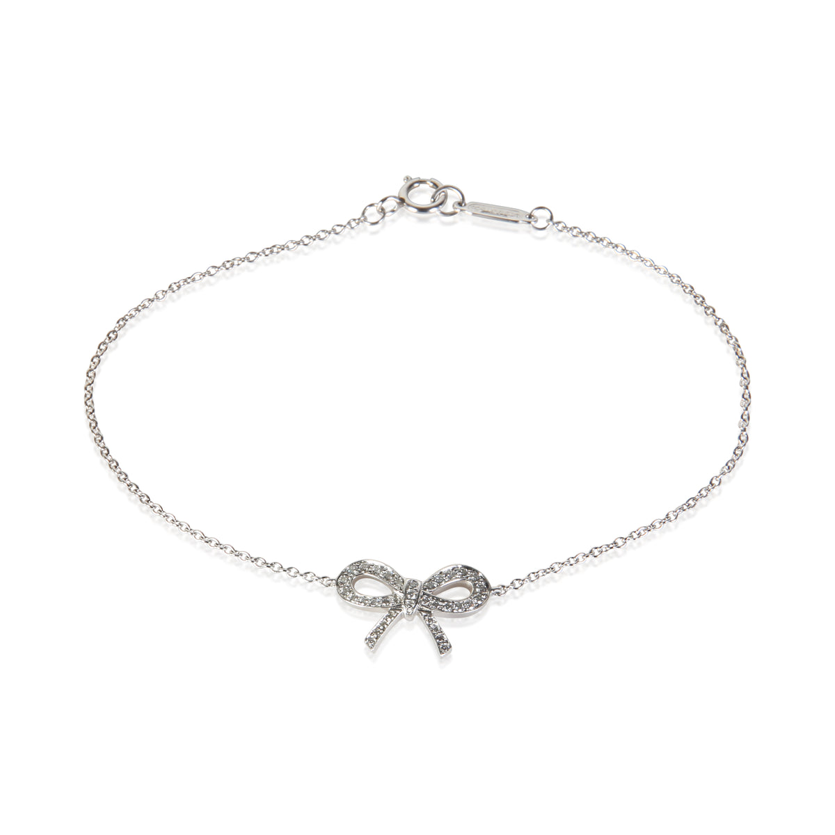 Tiffany & Co. Platinum Diamond Bow Bracelet fv
