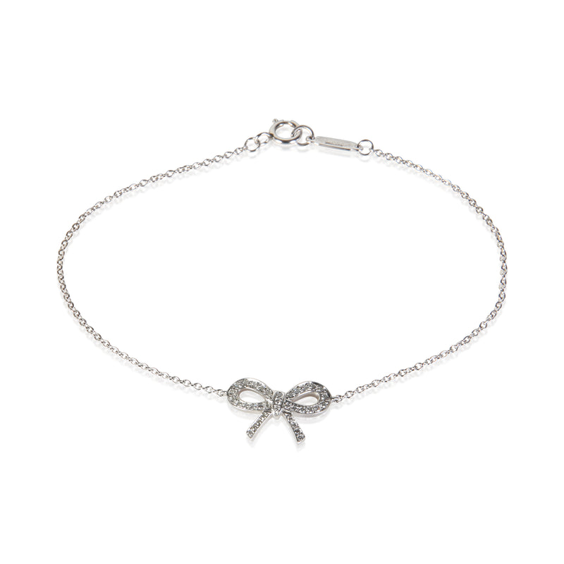 Tiffany & Co. Platinum Diamond Bow Bracelet fv