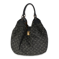 Louis Vuitton Black Monogram Denim Mahina XL Hobo Handbag id
