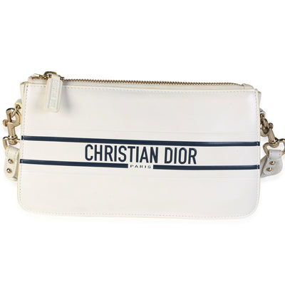 Christian Dior White Smooth Calfskin Dior Vibe Pochette Handbag id